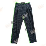 Sundance  Amelia Trouser Pant Black White Pinstripe 4 Button Linen Cotton Blend Photo 7