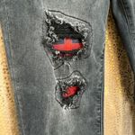 Judy Blue Black Destroyed Buffalo Plaid Patch Skinny Jeans 7/28 Photo 2