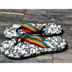 REI Coop Rainbow Pride Stripe Camo Flip Flop Sandals M9 W10 Unisex Thong EUC Black Size 10 Photo 2