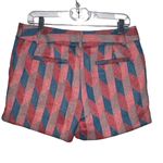 Ann Taylor LOFT THE RIVIERA SHORT CHEVRON METALLIC BLUE PINK WOMEN SIZE 6 Photo 1
