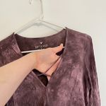 American Eagle Soft Sexy T Tie Dye Faux Wrap Top Purple Surplice Long Sleeve S Photo 5