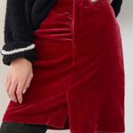 Anthropologie | Raspberry Montie Velvet Mini Skirt Photo 0