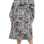 Sergio Hudson Black White Animal Print Strong Shoulder Trench Coat Jacket 3X Photo 7