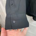 EXPRESS women's black Portofino collared button sheer lightweight v-neck shirt M Photo 1