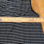 A&E Soft Sexy Tank Top Elegant Black and White‎ Striped Lace up front v size s Photo 5