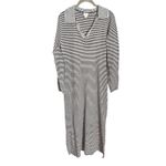 A New Day  Long Sleeve Maxi Sweater Dress Black White Stripe Size Medium Photo 1