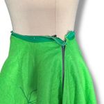 Vintage 50s Green Felt Circle Skirt Caterpillar Red Apple Applique Rockabilly Size XS Photo 4