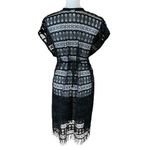 Profile By Gottex Black Crochet Lace Cover Up Dress Medium Deep V Swim Beach Photo 2