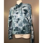 Athleta  Hoodie Womens XS Teal Blue Tie Dye Kangaroo Pocket Style 661691-00 Soft Photo 2