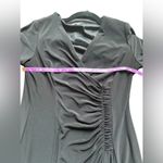 Evan Picone  Women's 3/4 Sleeve‎ Black A-Line Dress Ruched Size 4 Photo 7