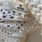 Rip Curl Rip‎ Curl Cream Crochet Collared Button-Up Knit Top XS 100% Cotton NWT Photo 5