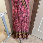 Maurice's NWT High Low Midi Dress Paisley Floral V-Neck Boho Pink Strappy XXL Photo 3