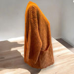 Coco + Carmen  Open Front Cardigan Scallop Arm Hem 3/4 Sleeve S/M Rust‎ Orange Photo 3