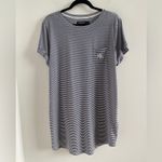 Ralph Lauren Lauren  Heathered Grey & White Striped Nightgown Size Large Photo 1