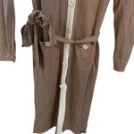 CAbi  Women's Small Genteel Cardigan Belted Long Knit Taupe Sweater small Photo 5