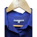 Amanda Uprichard  Women Small 100% Silk Mini Dress Royal Blue Sleevless Button Up Photo 1