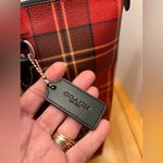 Coach Red Black Tartan Plaid Tote Bag Photo 2