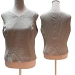 Kasper Light Gray Zip Side Sleeveless V-Neck Tank Top Silky Lining Size 6P Photo 1