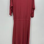 Soft Surroundings Womens Maxi Dress Size L Red 1/2 Sleeve Stretch Cross Back Photo 0