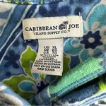 Caribbean Joe  Blue and Green Boxy Crop Blouse Photo 1