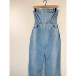 Free People NWT Dress Blue Picture Perfect Midi Denim Strapless Jean Size 2 Photo 5