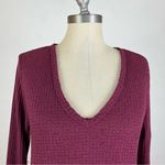 Anthropologie  Eri + Ali Maroon Waffle Knit Long Sleeve Top Photo 2