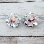 Vintage Clip On Earrings Iridescent 7/8" Photo 1