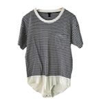 J.Crew  Striped Bodysuit Top Nautical Casual Layering Tee‎ Shirt L Photo 6