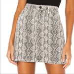 BLANK NYC  The Jane Gray And Cream Snakeskin Print Denim‎ A Line Mini Skirt 24 Photo 0