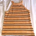 Pink Rose Orange Striped Halter Top Photo 0