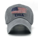 Grey USA American Flag Baseball Hat - Stylized Strap Back Tactical Cap Photo 4