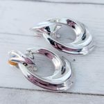 Vintage Clip On Earrings Silver Tone Large Photo 3
