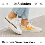 Soludos  rainbow wave sneakers‎ size 5 leather upper Photo 13