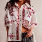 We The Free   Spring Refresh Top In White Embroidered size Large Photo 2