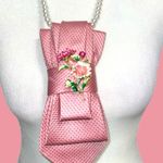 “Dainty Dapper” Elegant Pink Floral necktie Necklace Photo 3