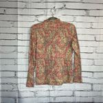 Vintage LRL Ralph Lauren paisley blouse Y2K ruffle western boho top red tan S Photo 10