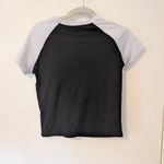 Faded Rose Large Rhinestone Butterfly Ribbed Short Sleeve Tee Black Photo 2