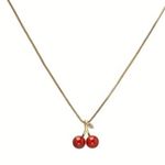 Cherry Pendant Necklace Gold Photo 4