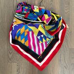 Harvé Benard Vintage Harvé Bernard Multicolor Nautical Flag Motif 100% Silk Scarf 34" Square Photo 0