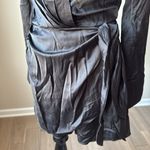 Mustard Seed  Black Satin Wrap Skort Dress Photo 2