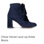 Chloé Chloe Velvet Lace-up Ankle Boots in navy Photo 1