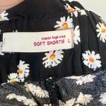 SO  Black Floral High Waist Paperbag Women's Shorts - Size: Junior Large Photo 3