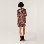 Ba&sh NEW  Groove Graphic Print Shirt Dress, Bordeaux Size 3/L Retail $295 Photo 9
