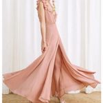 Reformation Sleeveless V-Neck Peppermint Maxi Wrap Dress Size XS Formal Bridal Photo 2