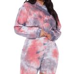 Tie Dye Long Sleeve Biker Shorts Tracksuit Set 5XL Multiple Size 5X Photo 0