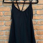 Athleta Tankini Tank Top Womens Size Small Black Criss Cross Back Swimsuit Beach Photo 0