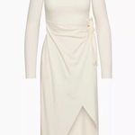 NWT ARITZIA WILFRED Saturn Long Sleeve Wrap Midi Dress in Frozen Grey Si… Size XL Photo 1