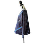 Vince Camuto Womens Multicolor Long Sleeve Satin Night Navy V-Neck Blouse PM Photo 3