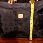 MCM  Black and Gold Monogram Shoulder Bag with Top Zipper Closure Made In Germany Photo 5