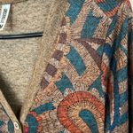 GRECERELLE Women’s Paisley long sleeved button down Brown Sweater size Medium Photo 8